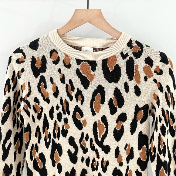 A New Day Leopard Print Sweater Brown Size XS - Picture 3 of 6